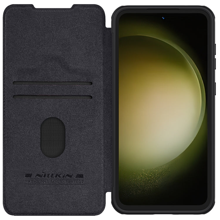 For Samsung Galaxy S23 FE 5G NILLKIN QIN Series Pro Sliding Camera Cover Design Leather Phone Case