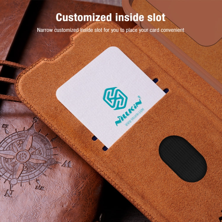 For Samsung Galaxy S23 FE 5G NILLKIN QIN Series Pro Sliding Camera Cover Design Leather Phone Case