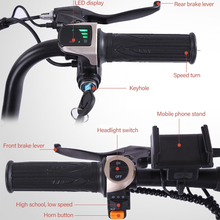 Adiman A3 Folding Electric Bicycle Mini Adult Scooter Electromobile With 15A Lithium Battery