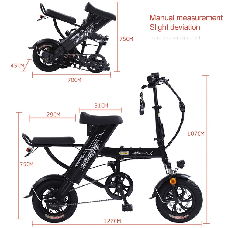 Adiman A3 Folding Electric Bicycle Mini Adult Scooter Electromobile With 25A Lithium Battery