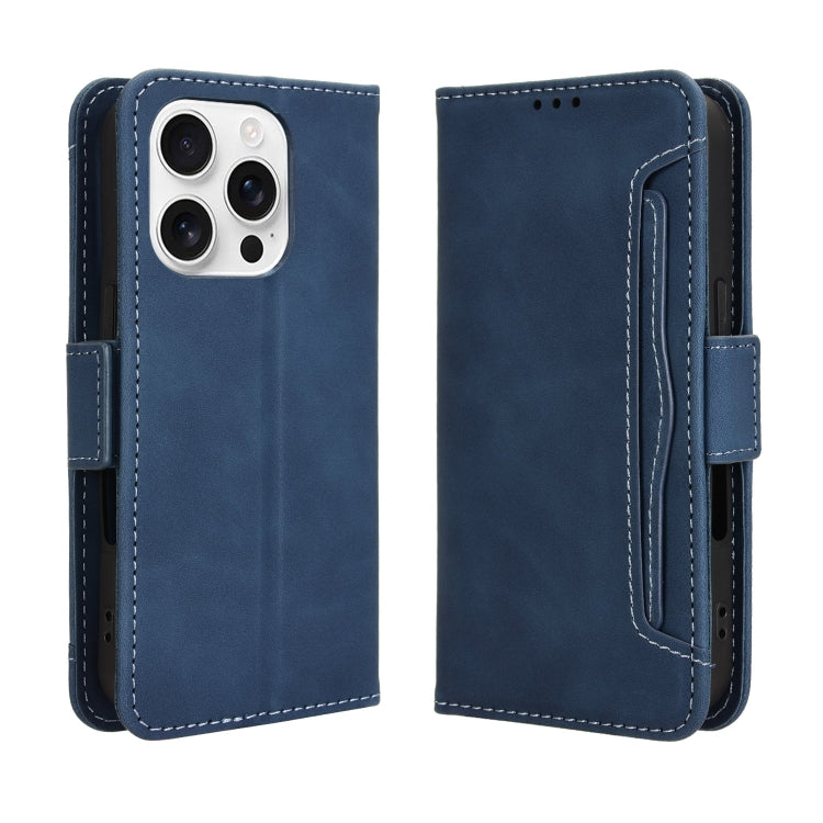 For iPhone 16 Pro Max Skin Feel Calf Texture Card Slots Leather Phone Case