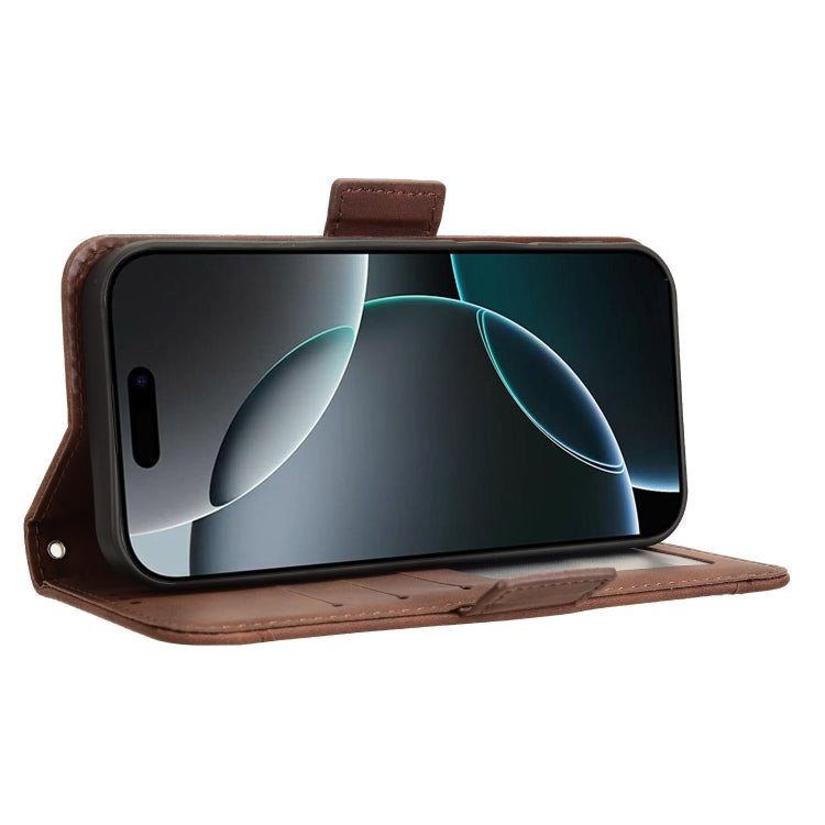 For iPhone 16 Pro Max Skin Feel Calf Texture Card Slots Leather Phone Case