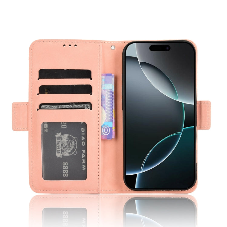 For iPhone 16 Pro Skin Feel Calf Texture Card Slots Leather Phone Case