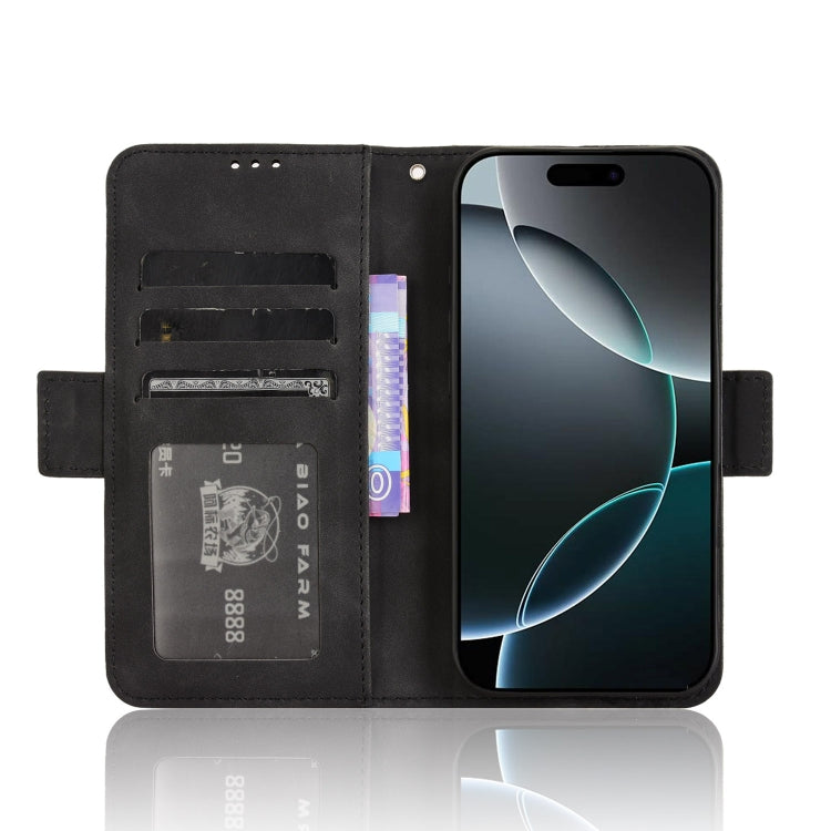 For iPhone 16 Pro Skin Feel Calf Texture Card Slots Leather Phone Case