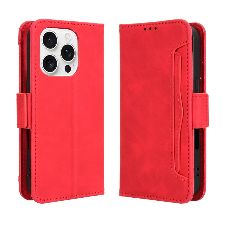 For iPhone 16 Pro Skin Feel Calf Texture Card Slots Leather Phone Case