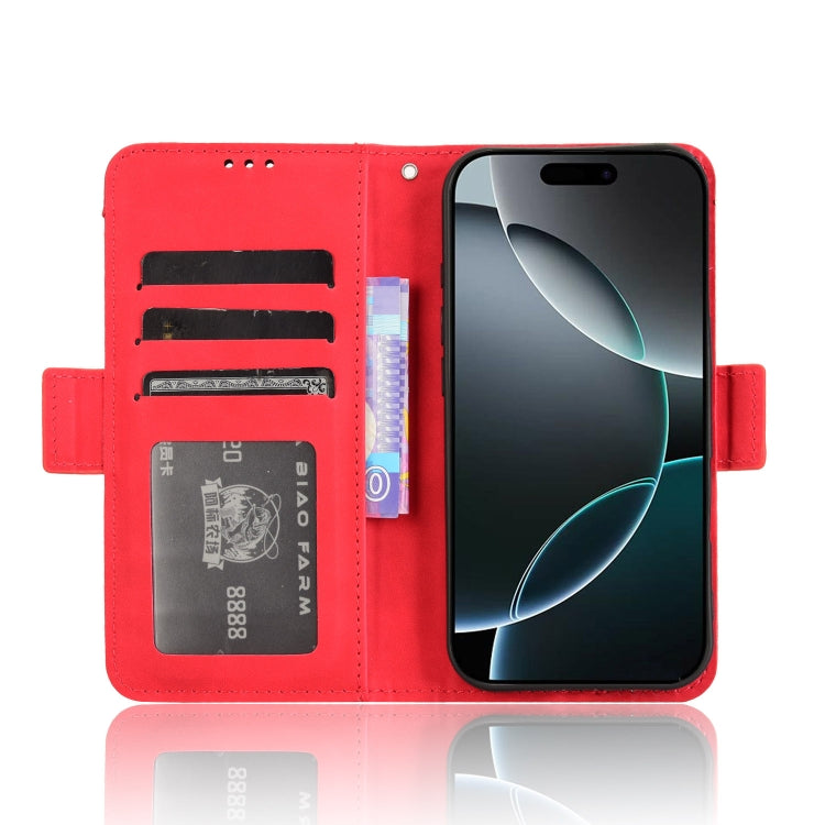 For iPhone 16 Pro Skin Feel Calf Texture Card Slots Leather Phone Case