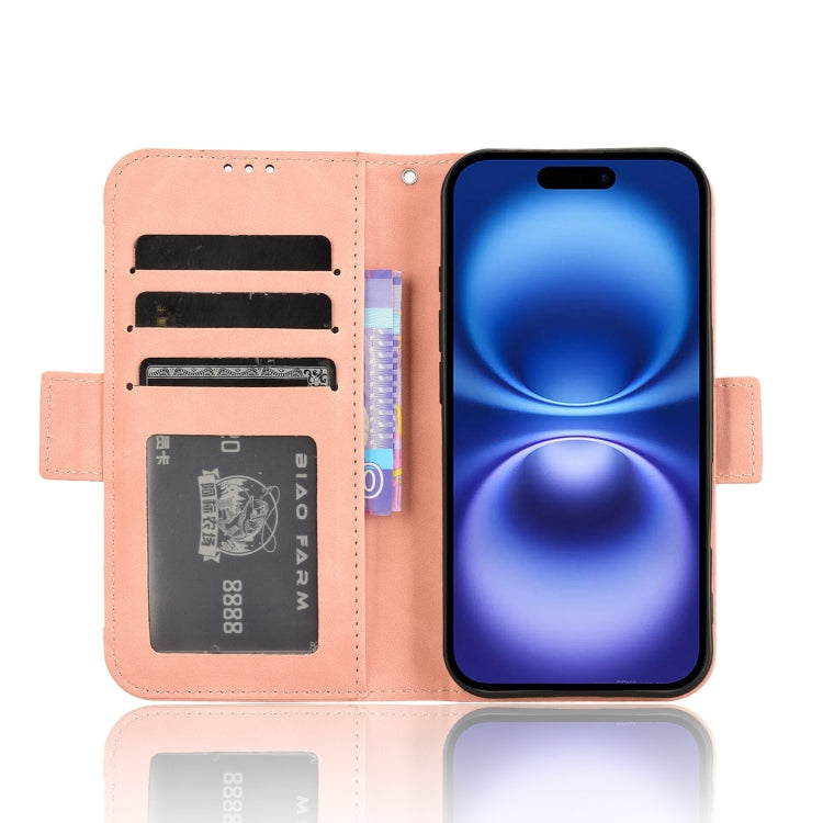 For iPhone 16 Skin Feel Calf Texture Card Slots Leather Phone Case
