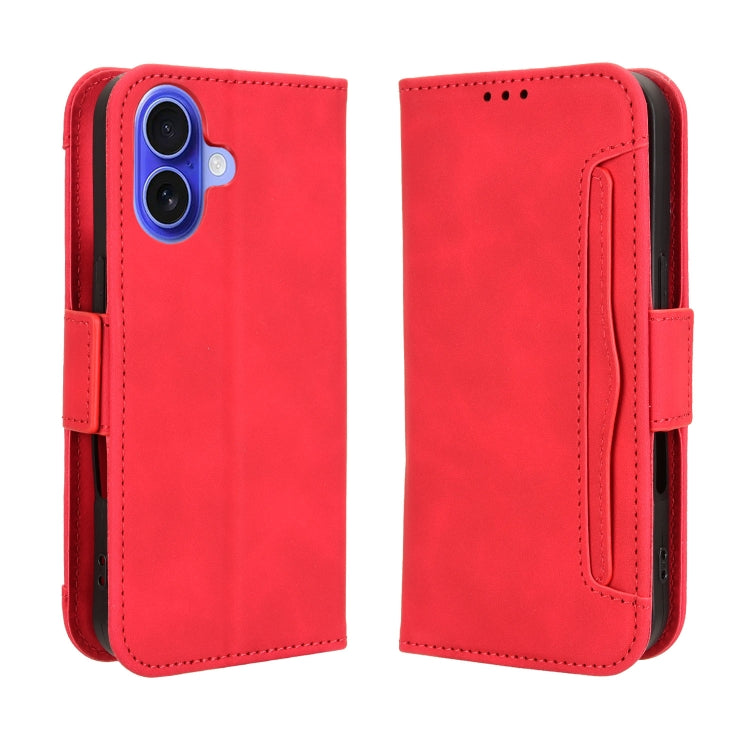 For iPhone 16 Skin Feel Calf Texture Card Slots Leather Phone Case