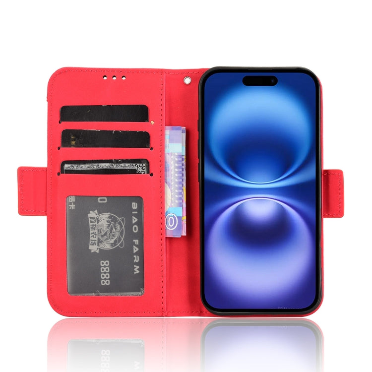 For iPhone 16 Skin Feel Calf Texture Card Slots Leather Phone Case