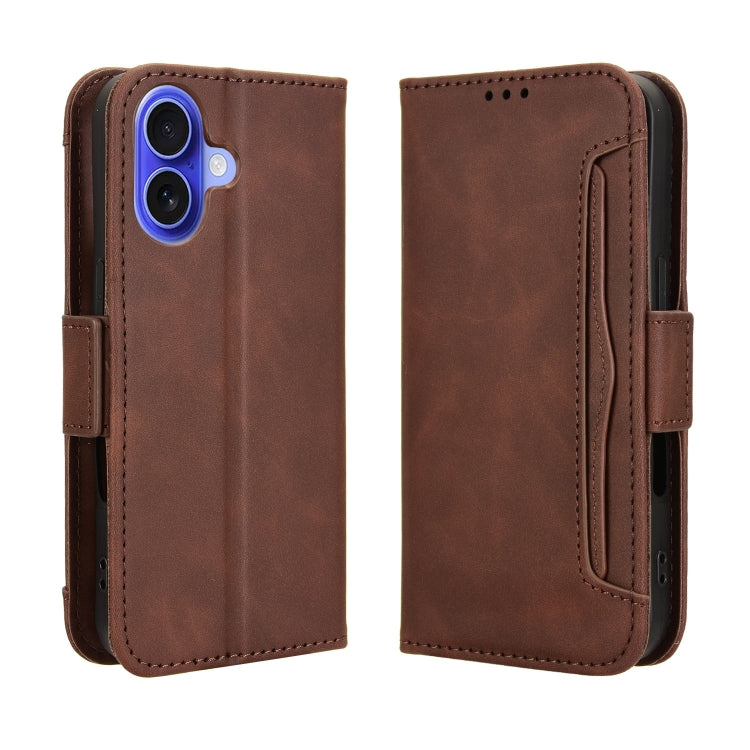 For iPhone 16 Skin Feel Calf Texture Card Slots Leather Phone Case