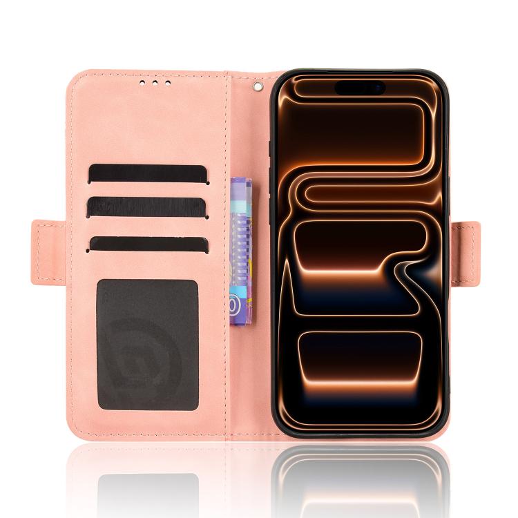 For iPhone 17 Pro Max Skin Feel Calf Texture Card Slots Leather Phone Case