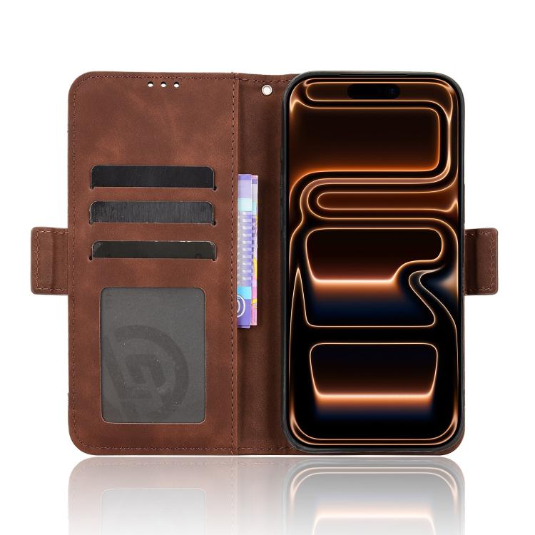 For iPhone 17 Pro Max Skin Feel Calf Texture Card Slots Leather Phone Case