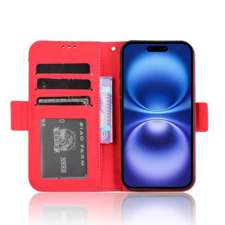 For iPhone 17 Skin Feel Calf Texture Card Slots Leather Phone Case