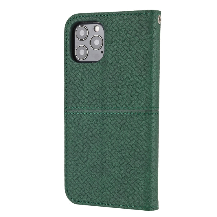 For iPhone 16 Pro Max Woven Texture Stitching Magnetic Leather Phone Case