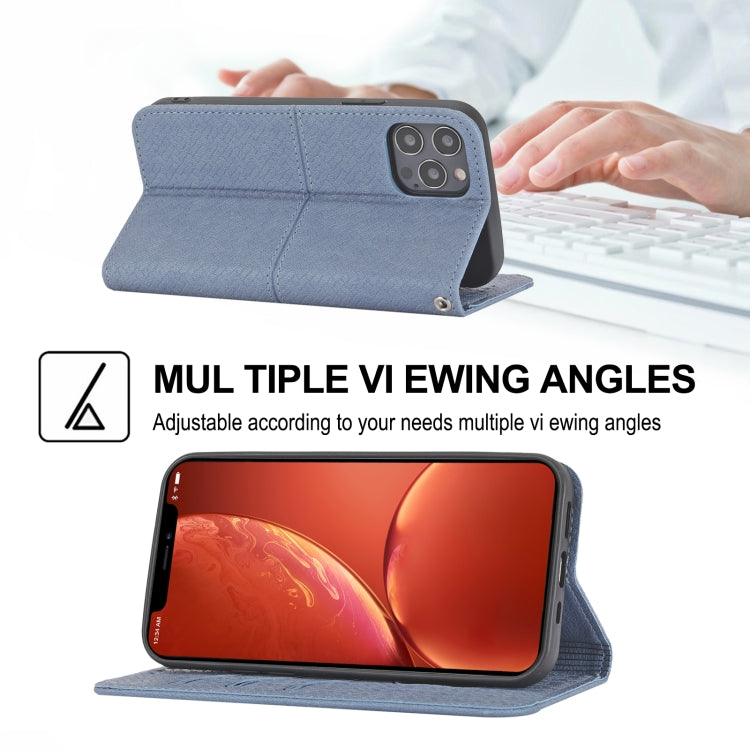 For iPhone 16 Pro Woven Texture Stitching Magnetic Leather Phone Case
