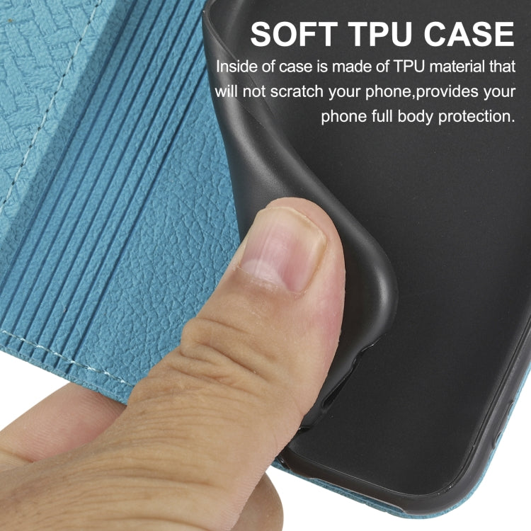 For iPhone 17e / 16e Woven Texture Stitching Magnetic Leather Phone Case