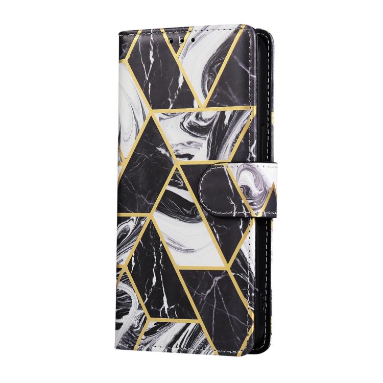 For iPhone 17e / 16e Marble Bronzing Stitching Leather Phone Case