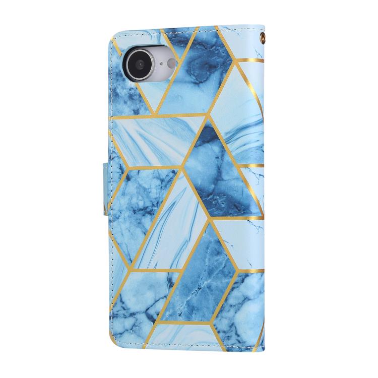 For iPhone 17e / 16e Marble Bronzing Stitching Leather Phone Case