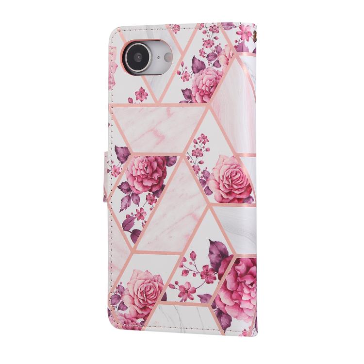 For iPhone 17e / 16e Marble Bronzing Stitching Leather Phone Case