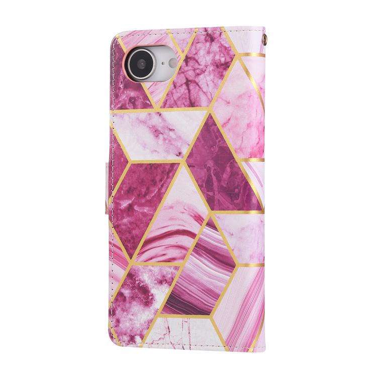 For iPhone 17e / 16e Marble Bronzing Stitching Leather Phone Case