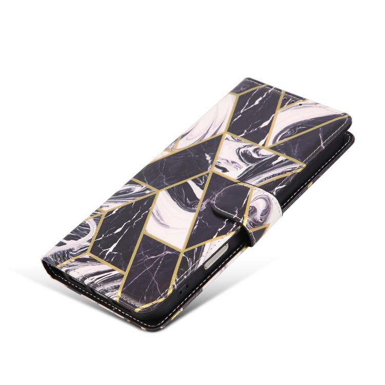 For iPhone 17 Pro Max Marble Bronzing Stitching Leather Phone Case