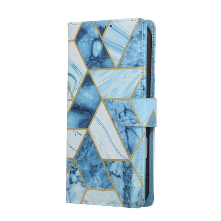 For iPhone 17 Pro Max Marble Bronzing Stitching Leather Phone Case