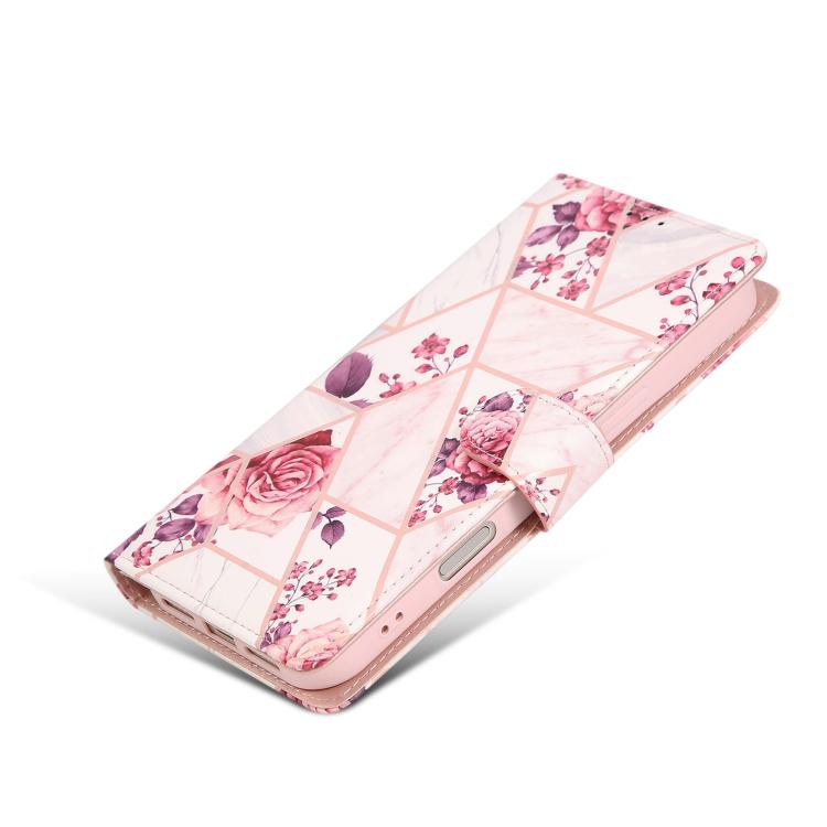 For iPhone 17 Pro Max Marble Bronzing Stitching Leather Phone Case