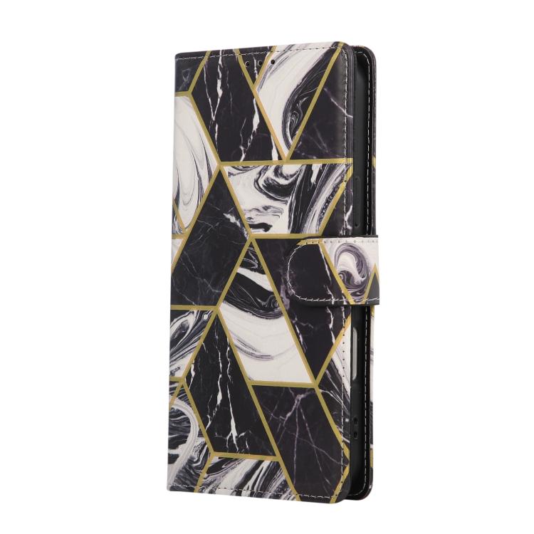For iPhone 17 Pro Marble Bronzing Stitching Leather Phone Case