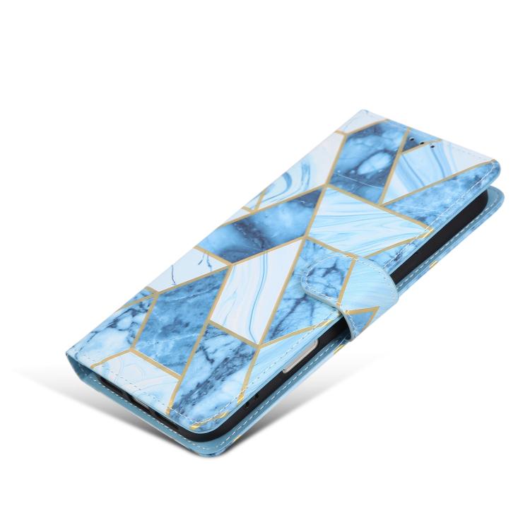 For iPhone 17 Pro Marble Bronzing Stitching Leather Phone Case