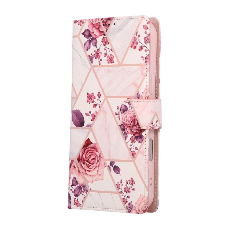 For iPhone 17 Pro Marble Bronzing Stitching Leather Phone Case
