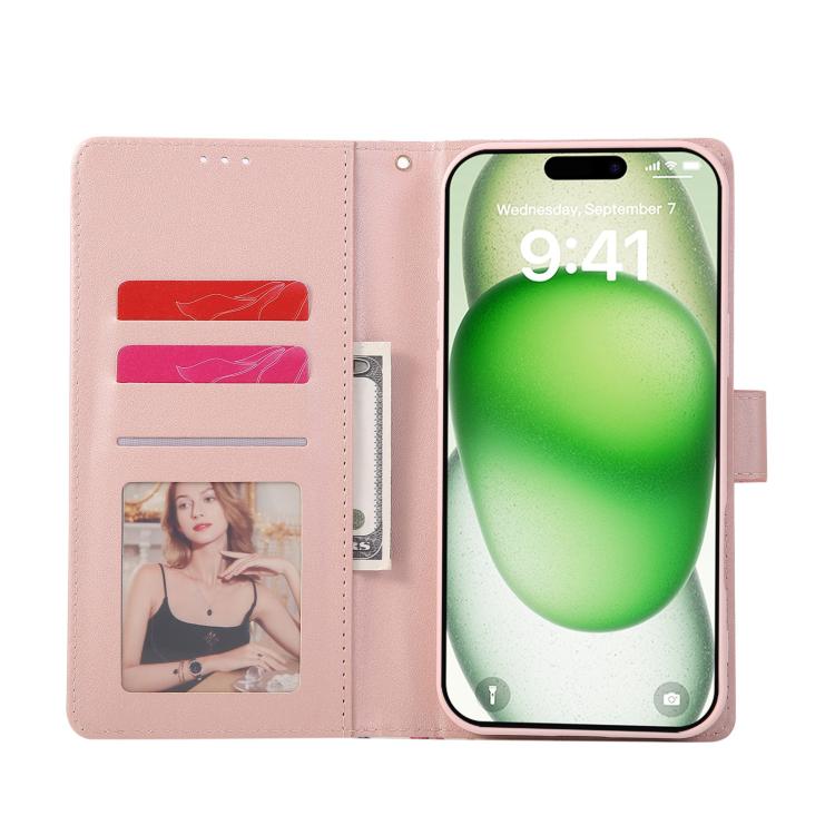 For iPhone 17 Pro Marble Bronzing Stitching Leather Phone Case