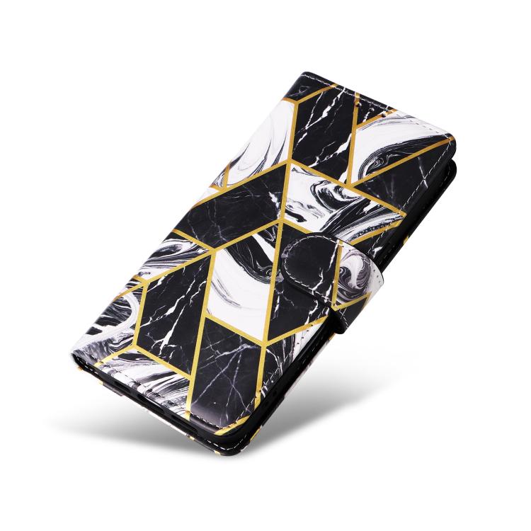 For iPhone 17 Marble Bronzing Stitching Leather Phone Case