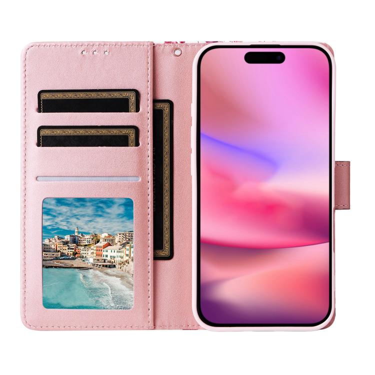 For iPhone 17 Marble Bronzing Stitching Leather Phone Case