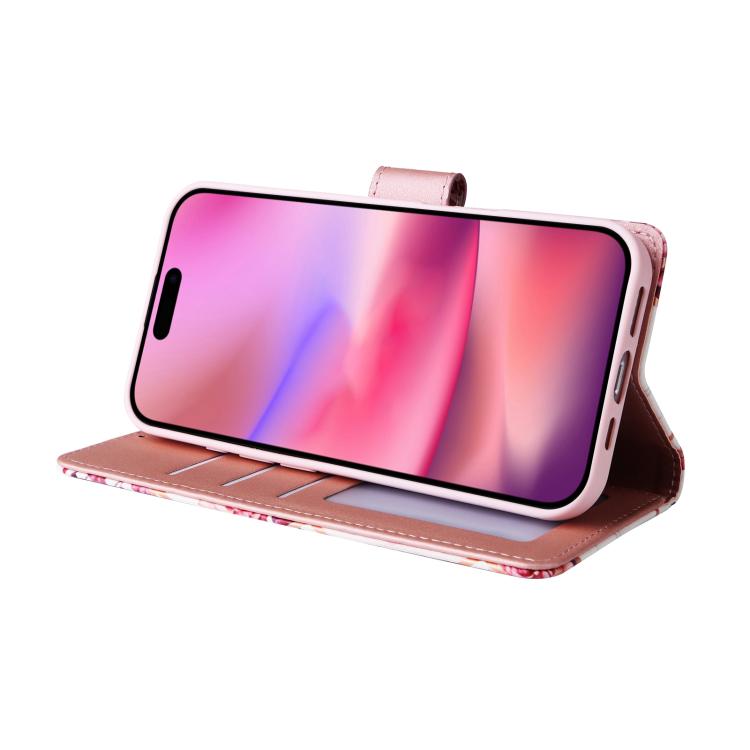 For iPhone 17 Marble Bronzing Stitching Leather Phone Case
