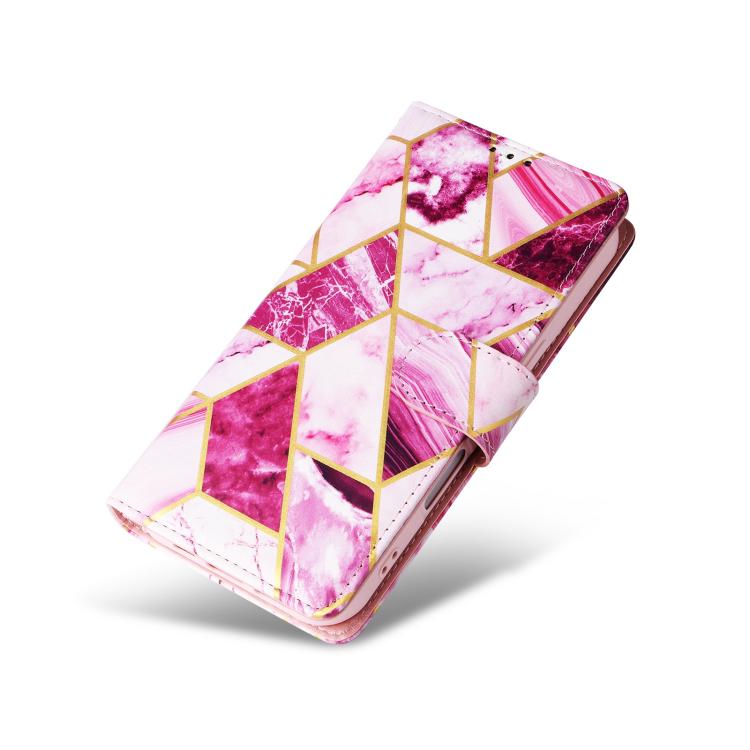 For iPhone 17 Marble Bronzing Stitching Leather Phone Case