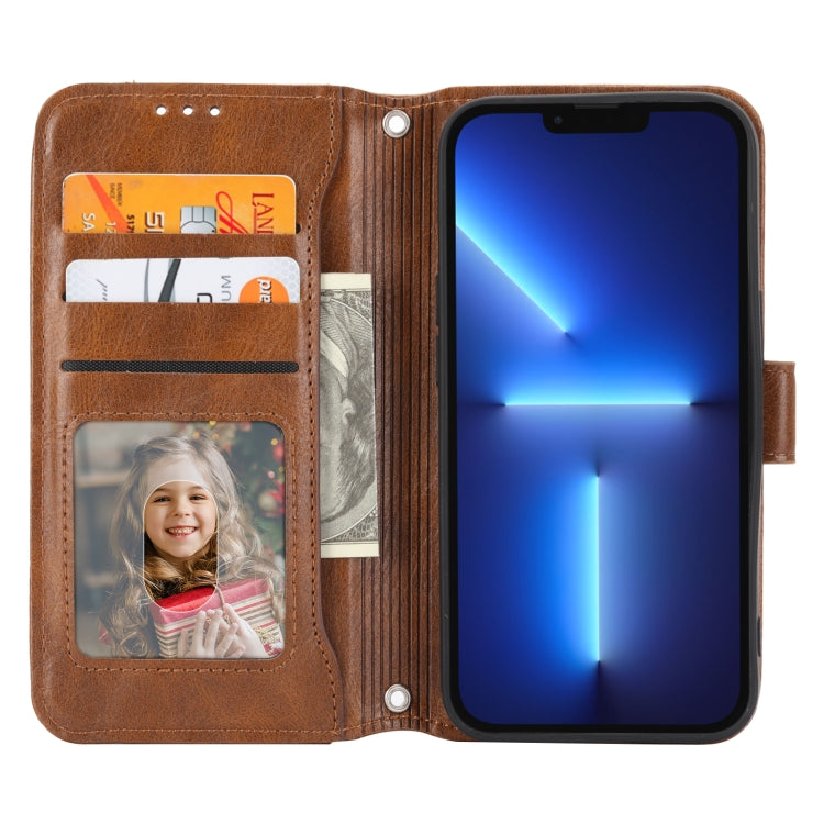 For iPhone 16 Pro Max Oil Skin Zipper Wallet Leather Phone Case