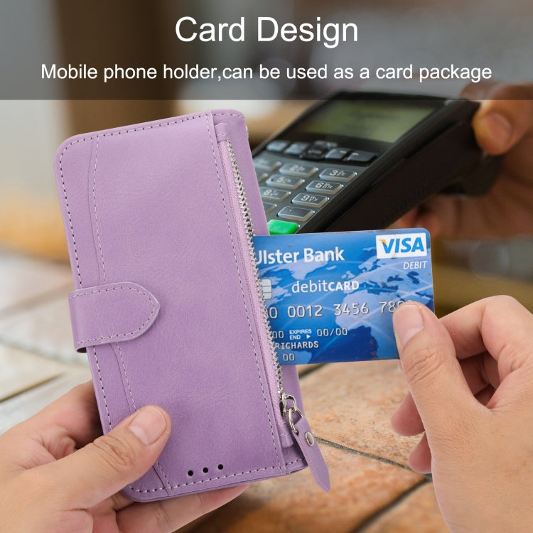 For iPhone 16 Pro Oil Skin Zipper Wallet Leather Phone Case