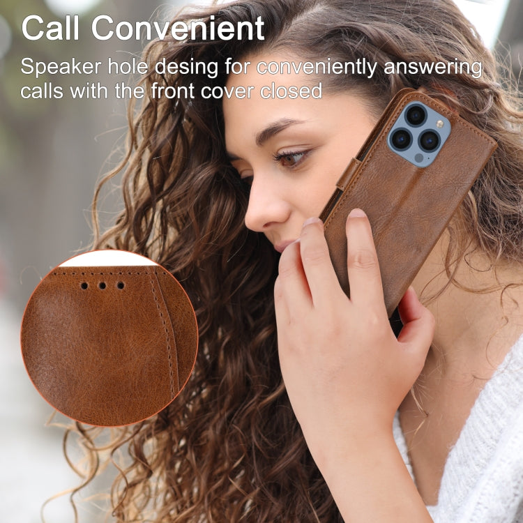 For iPhone 16 Pro Oil Skin Zipper Wallet Leather Phone Case