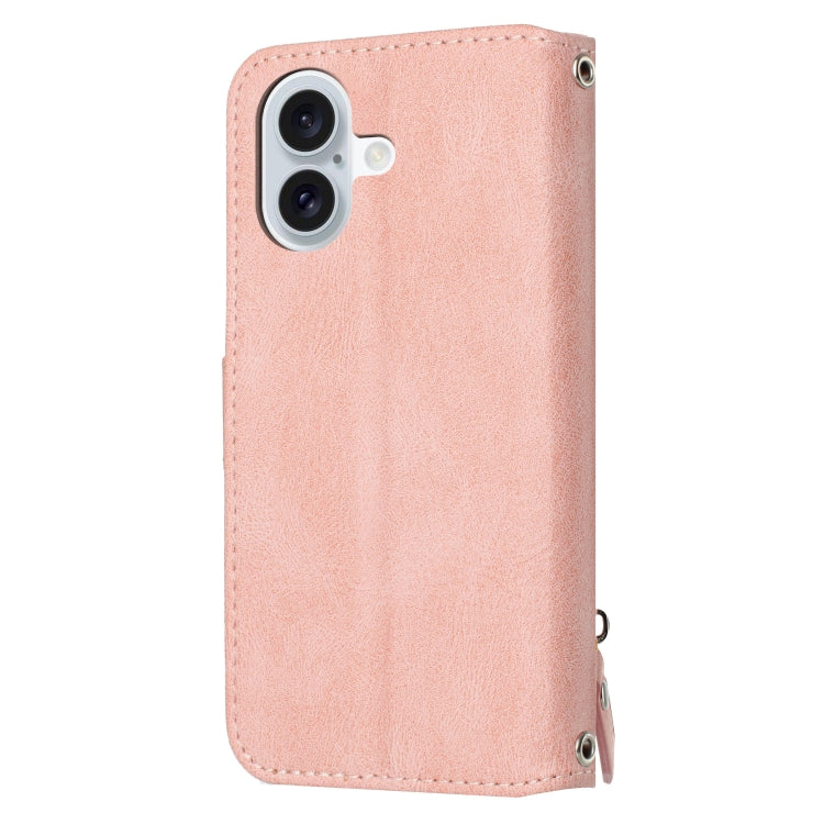 For iPhone 16 Oil Skin Zipper Wallet Leather Phone Case