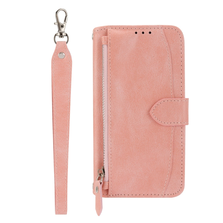 For iPhone 17e / 16e Oil Skin Zipper Wallet Leather Phone Case