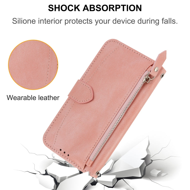 For iPhone 17e / 16e Oil Skin Zipper Wallet Leather Phone Case