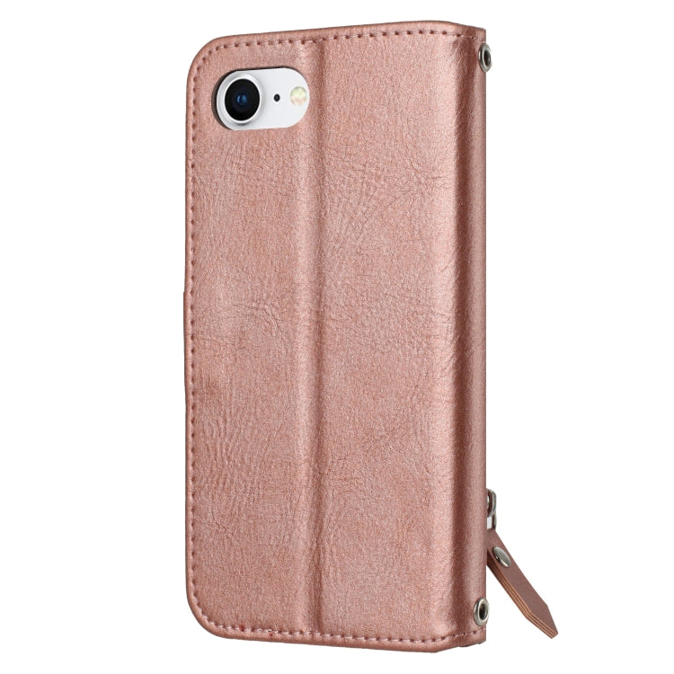 For iPhone 17e / 16e Oil Skin Zipper Wallet Leather Phone Case