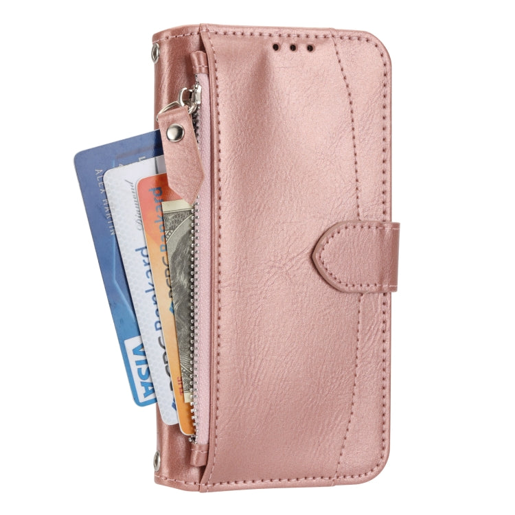 For iPhone 17e / 16e Oil Skin Zipper Wallet Leather Phone Case