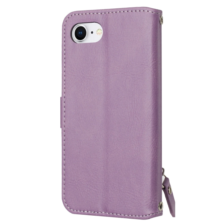 For iPhone 17e / 16e Oil Skin Zipper Wallet Leather Phone Case