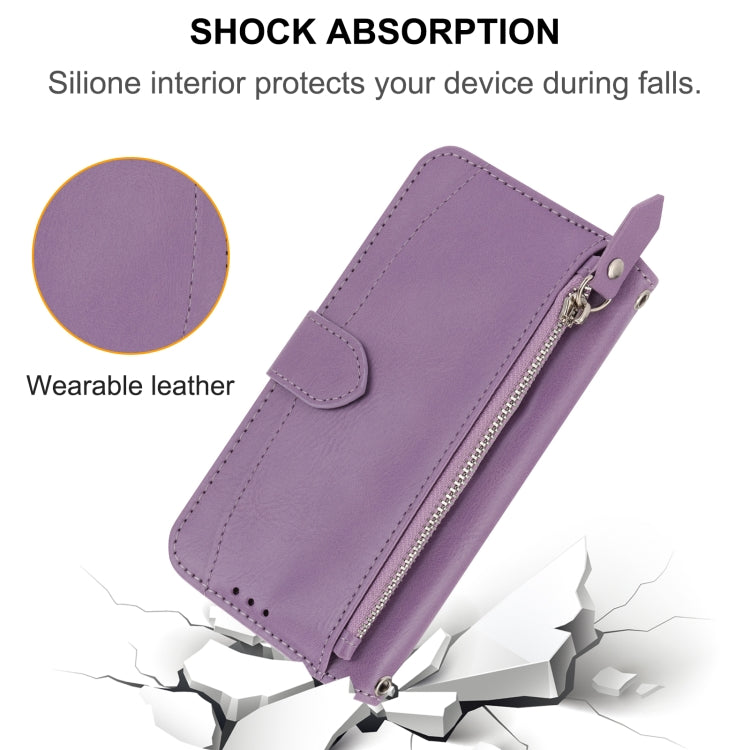 For iPhone 17e / 16e Oil Skin Zipper Wallet Leather Phone Case