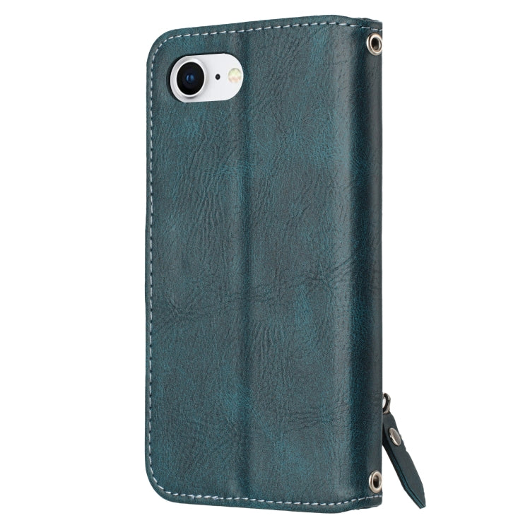 For iPhone 17e / 16e Oil Skin Zipper Wallet Leather Phone Case