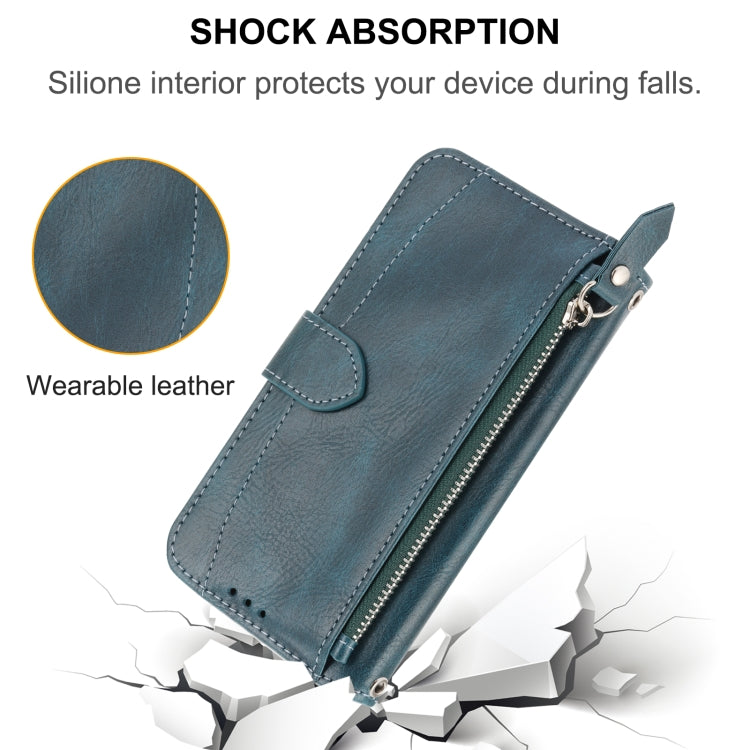 For iPhone 17e / 16e Oil Skin Zipper Wallet Leather Phone Case