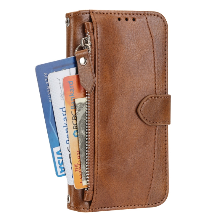 For iPhone 17e / 16e Oil Skin Zipper Wallet Leather Phone Case