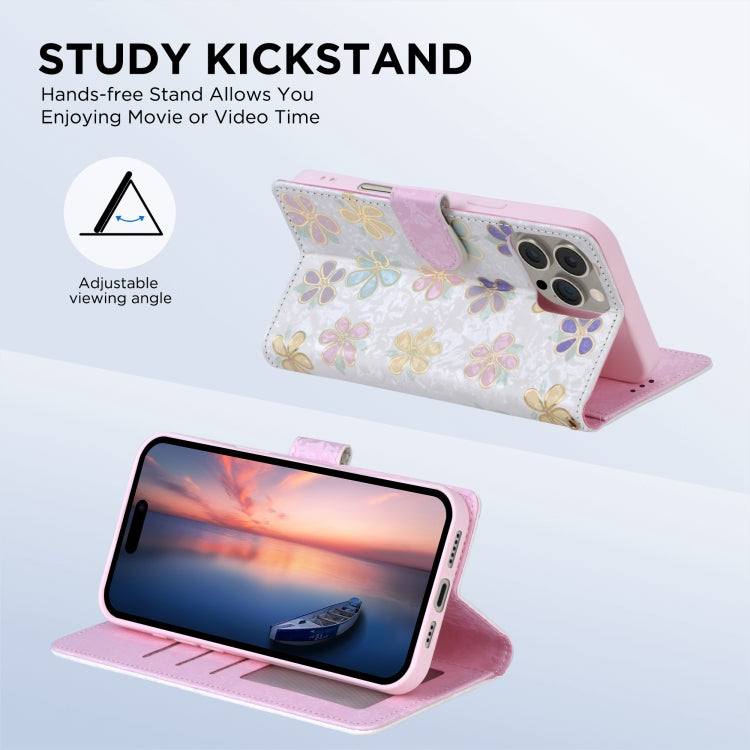For iPhone 16 Bronzing Painting RFID Leather Case