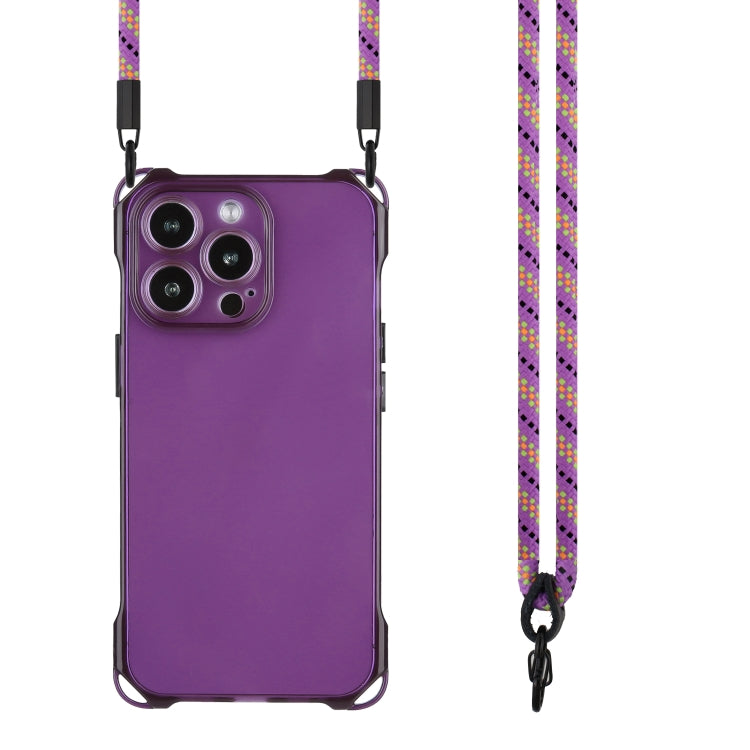 For iPhone 16 Pro Max Four-corner Shockproof TPU Phone Case with Lanyard